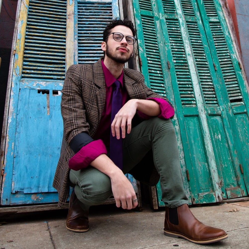 Vintage Brown & Taupe Houndstooth Wool Blazer